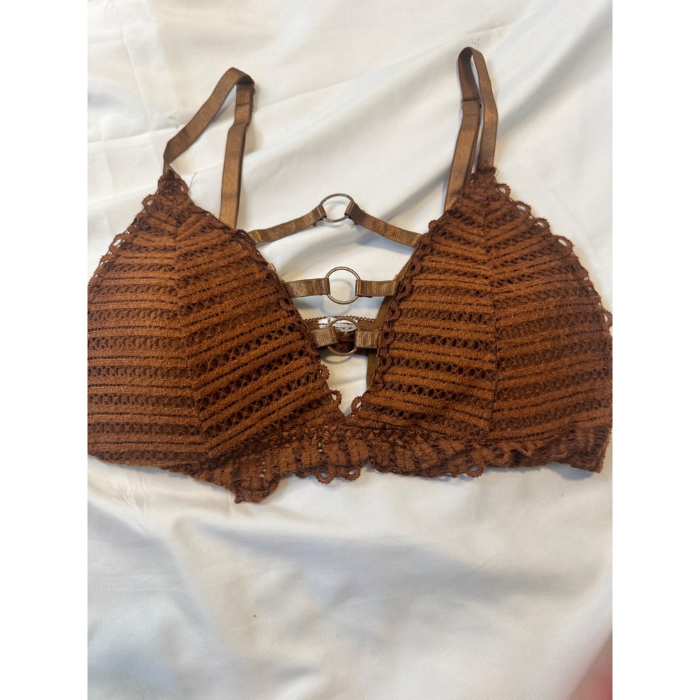 Brown Lace Strappy Ring Detail Bralette – Small - Picture 1 of 2